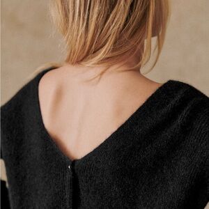 Sézane Black Barry Cardigan Sweater